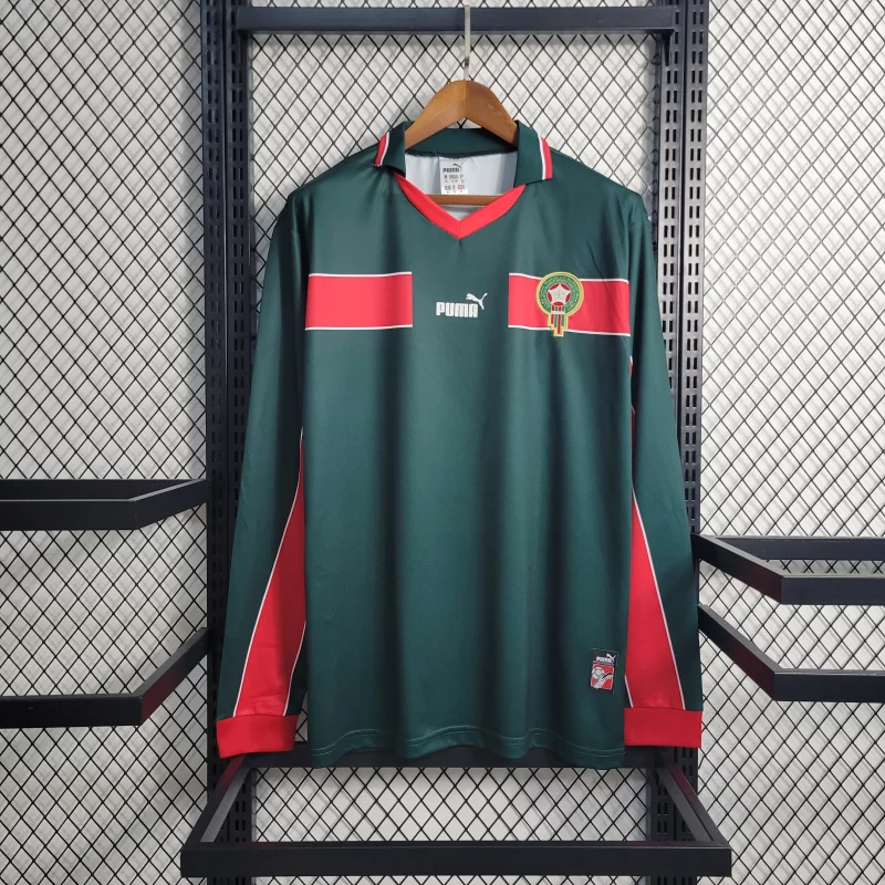 Morocco-1998-long-sleeve-home-retro-jersey-4 Morocco retro home 1998 world cup longsleeves