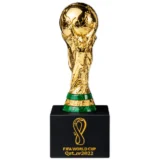OFFICIAL FIFA WORLD CUP TROPHY REPLICA 5 Oz Pure Silver Ag999 Gold Plated front 990721