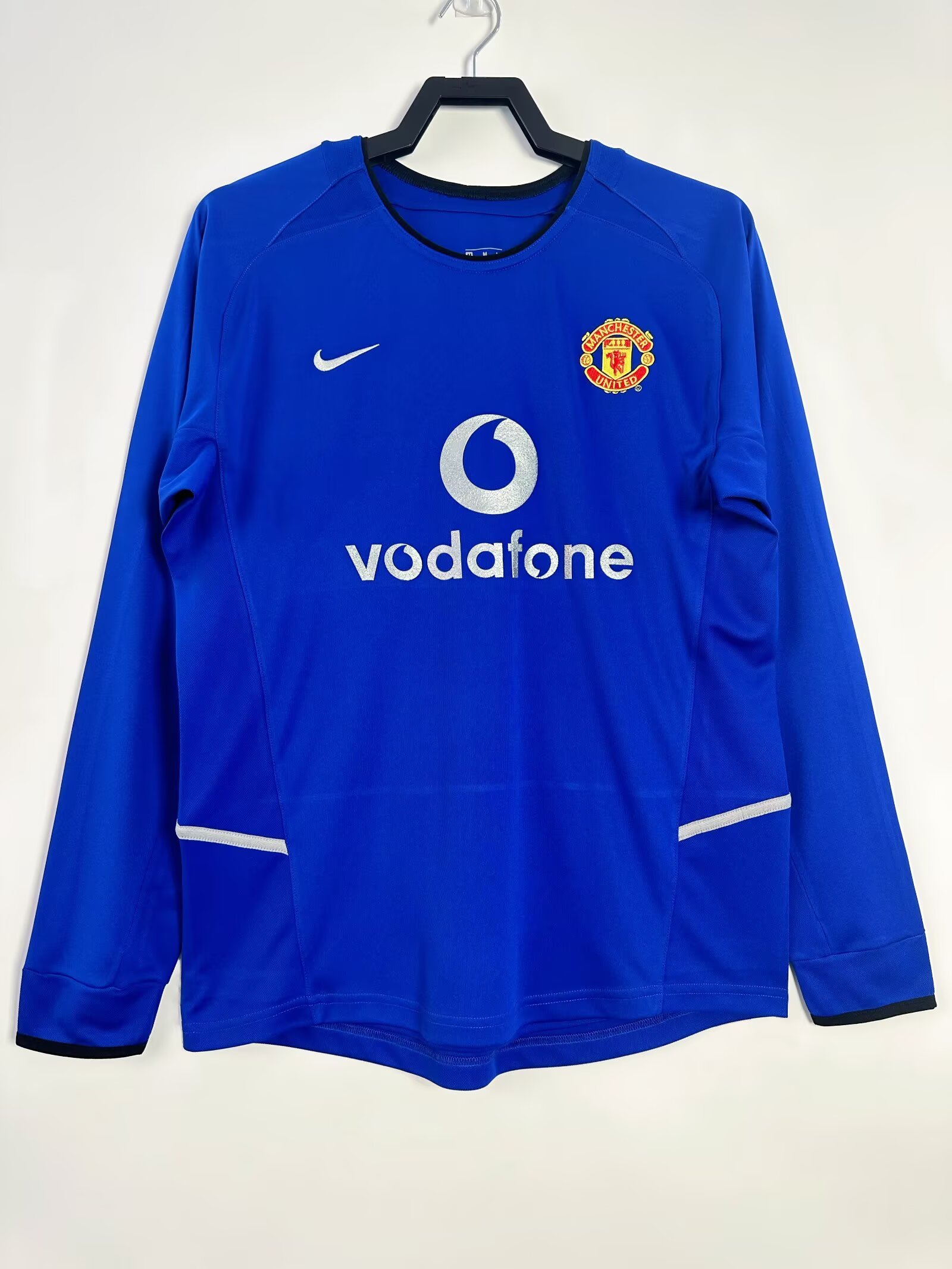 34a18a7e Manchester United Third retro Blue Long Sleeves jersey 2002-2003