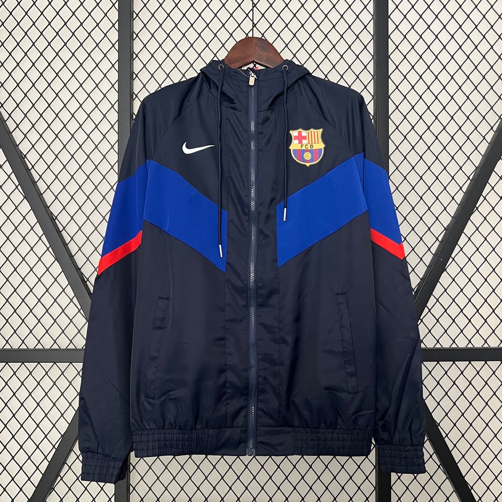 3da1b896 Barcelona navy and blue Windbreaker Jacket 2025