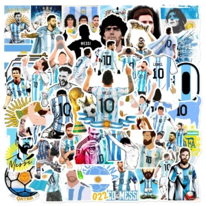 Lionel Messi with Argentina Team Stickers (50 Pcs)
